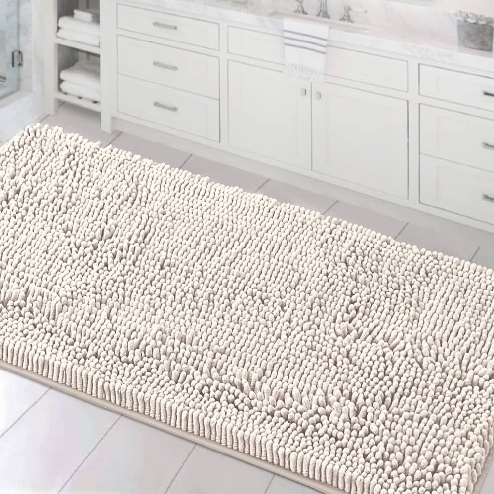 Bathroom Rugs Bath Mats for Bathroom Non Slip Luxury Chenille Bathroom Runner Rug 24x47 Extra Sof... | Amazon (US)