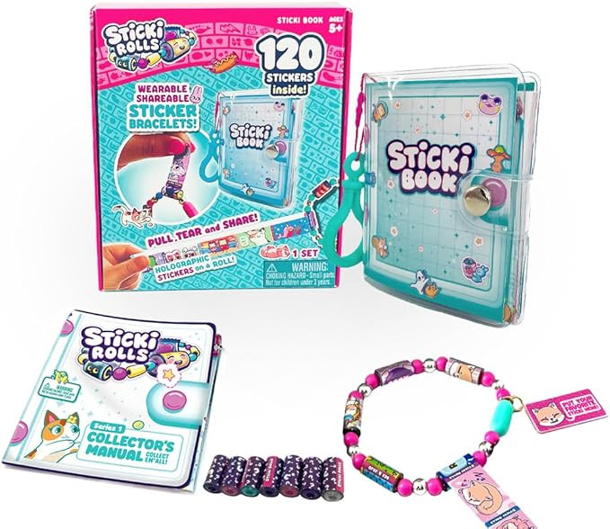 STICKI Rolls Sticki Book - Wearable & Shareable Sticker Bracelet + Collection Sticki Book | Inclu... | Amazon (US)