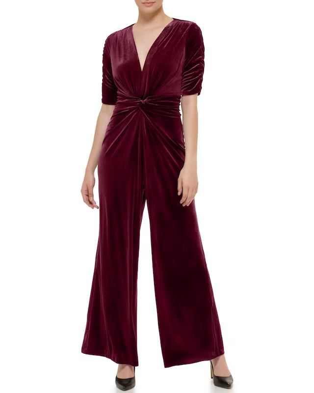 Vince Camuto Velvet Knot-Waist Jumpsuit | Vince Camuto