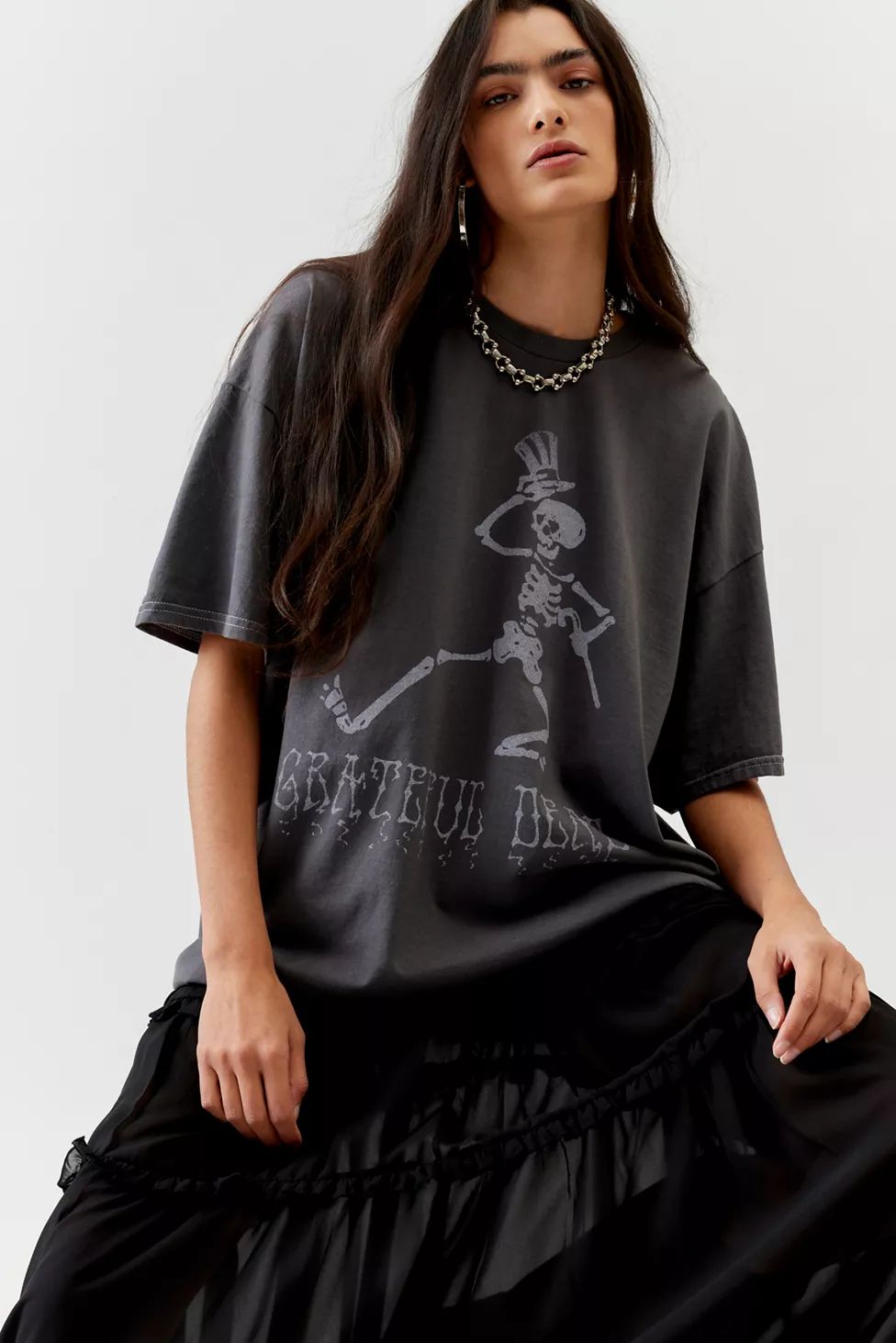 Grateful Dead Skeleton T-Shirt Dress | Urban Outfitters (US and RoW)