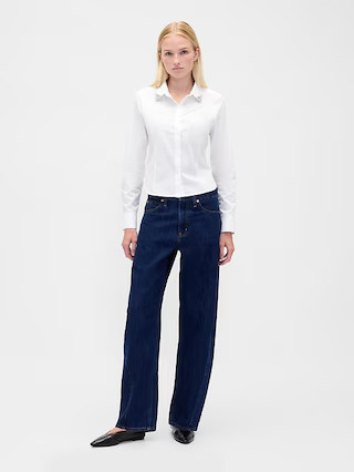 Organic Cotton Fitted Crop Shirt | Gap (US)