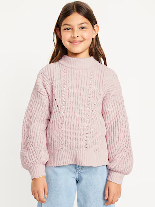 Cozy Mock-Neck Chenille Sweater for Girls | Old Navy (US)