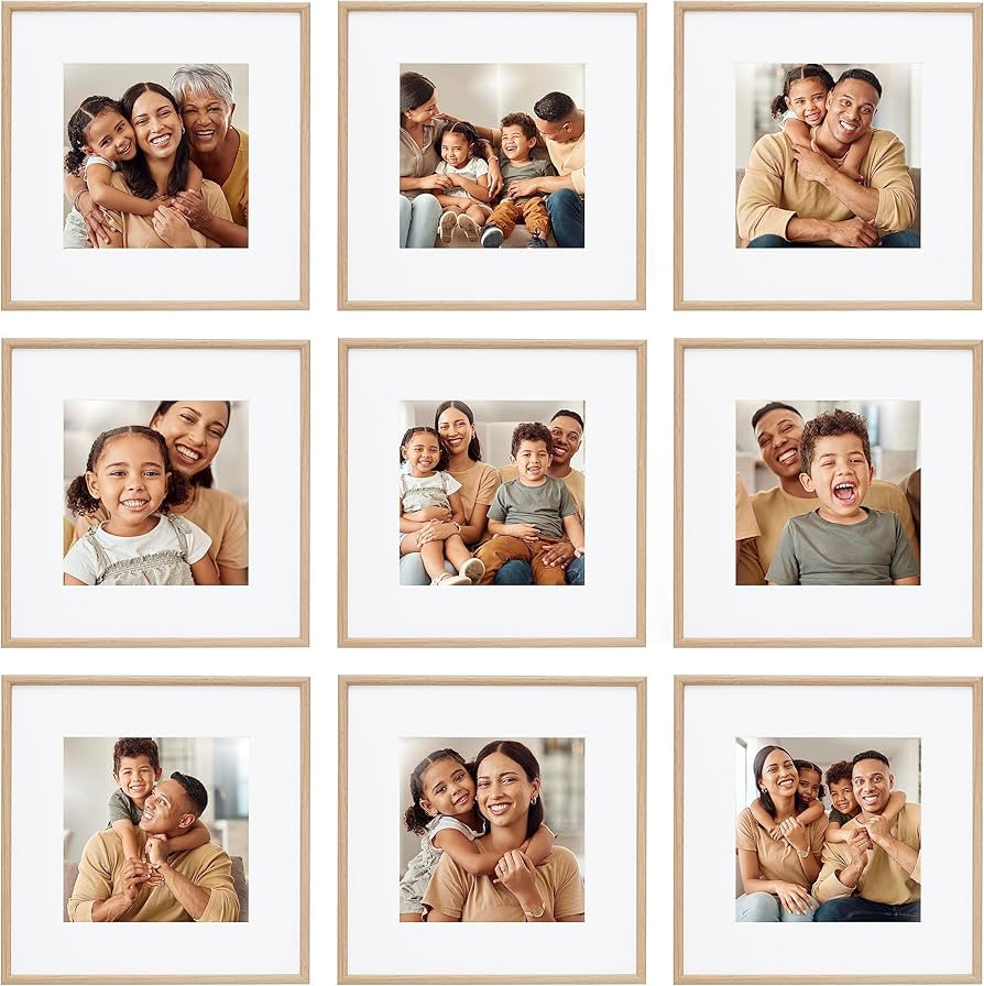 Camden Reed 9 Piece Gallery Wall Frame Set, matted frames feature Photograph or Art Print, 8x8, L... | Amazon (US)