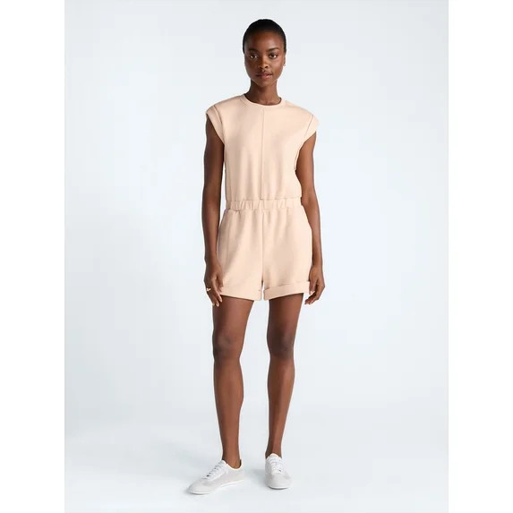 Scoop Women's and Women's Plus Scubaknit Crewneck Romper, Sizes XS-4X | Walmart (US)
