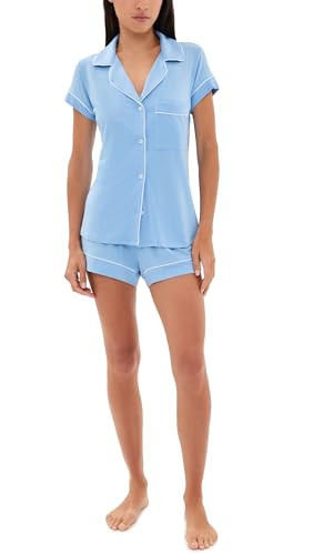 Eberjey Womens Gisele TENCEL Modal Shortie PJ Set Summer Blue/White Large | Amazon (US)