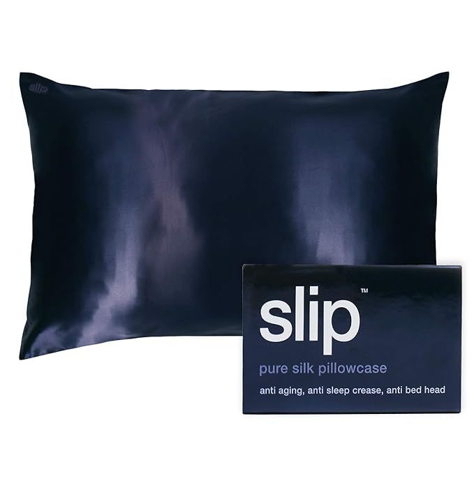 Amazon.com: Slip Silk Queen Pillowcase, Navy (20" x 30") - 100% Pure 22 Momme Mulberry Silk Pillo... | Amazon (US)