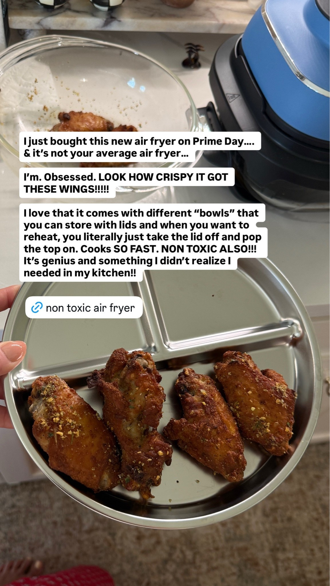 Just got this air fryer and it's AMAZING! The wings came out so crispy! I love how it's non toxic and has multiple bowls to store in.

amazon finds, amazon kitchen, amazon deals, amazon favorites

#LTKfoodie