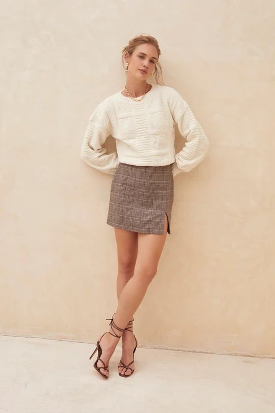 Autumn Sweetness Brown Plaid Mini Skirt | Lulus (US)