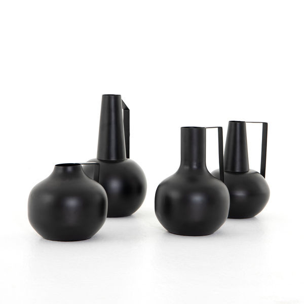 Aleta Vases, Set Of 4 Iron Matte Black | Scout & Nimble