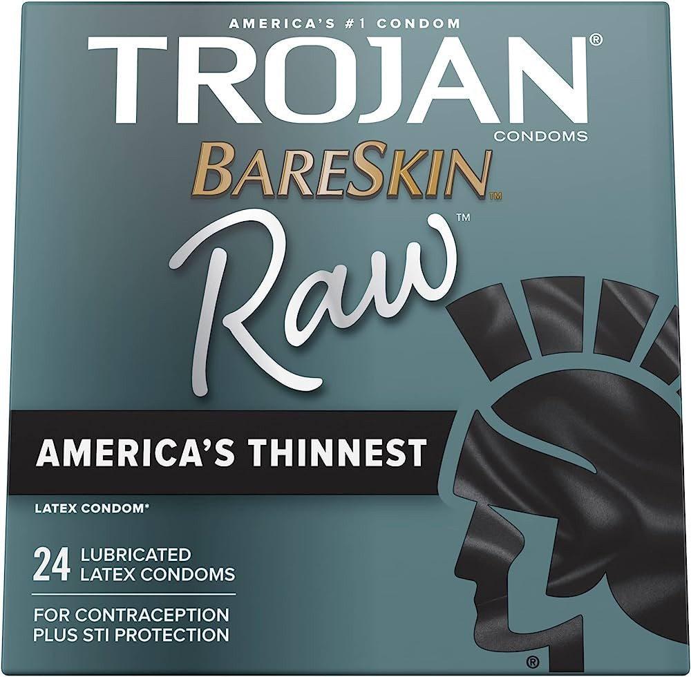 TROJAN BareSkin Raw Thin Condoms, Lubricated Condoms for Men, America’s Number One Condom Brand... | Amazon (US)