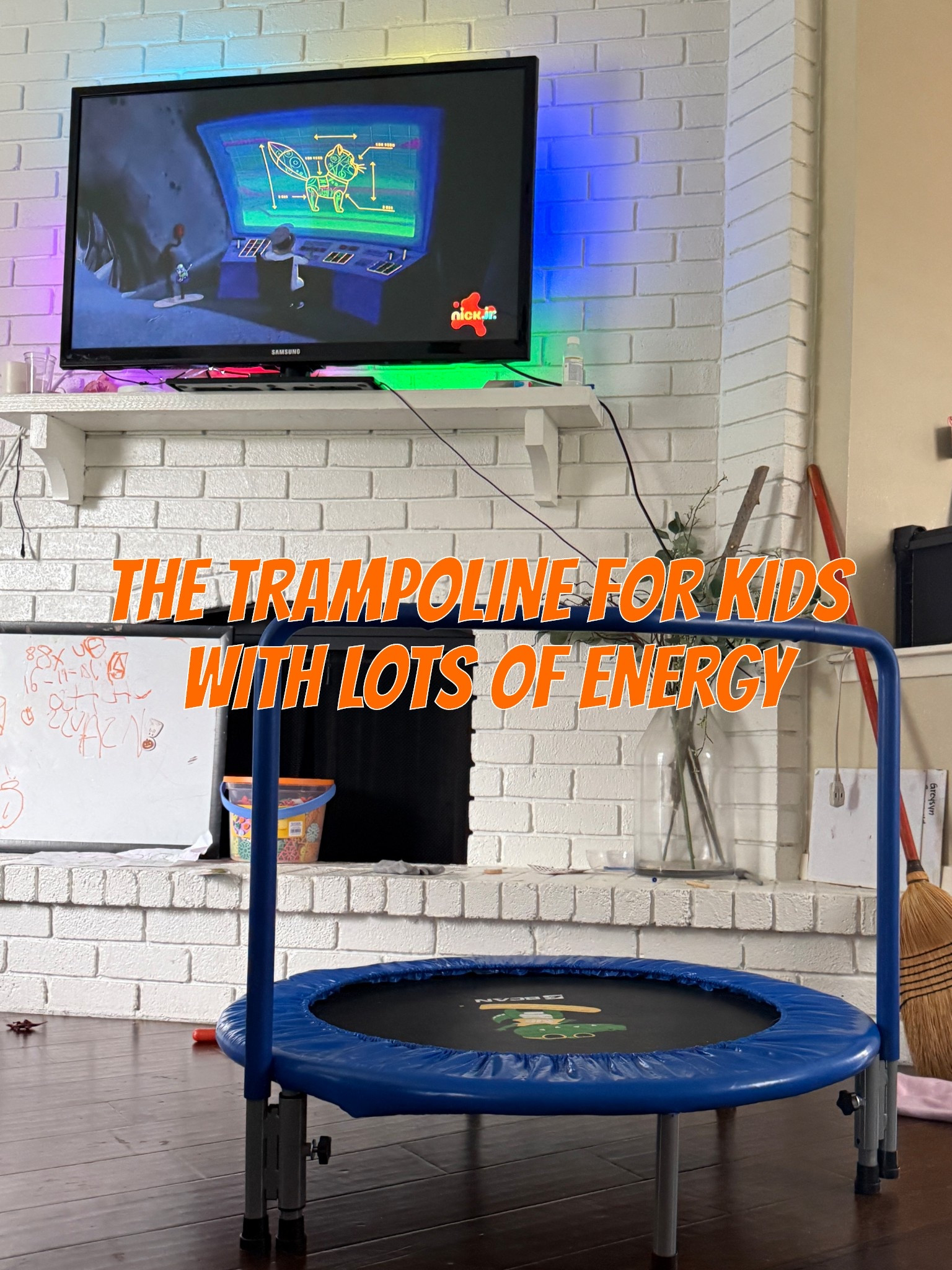 Get the mini trampoline, the kiddos love itttttttt💙 #stimulation #trampoline #jumping #kidtoys #sensoryobjects 

#LTKFindsUnder100 #LTKFamily #LTKKids