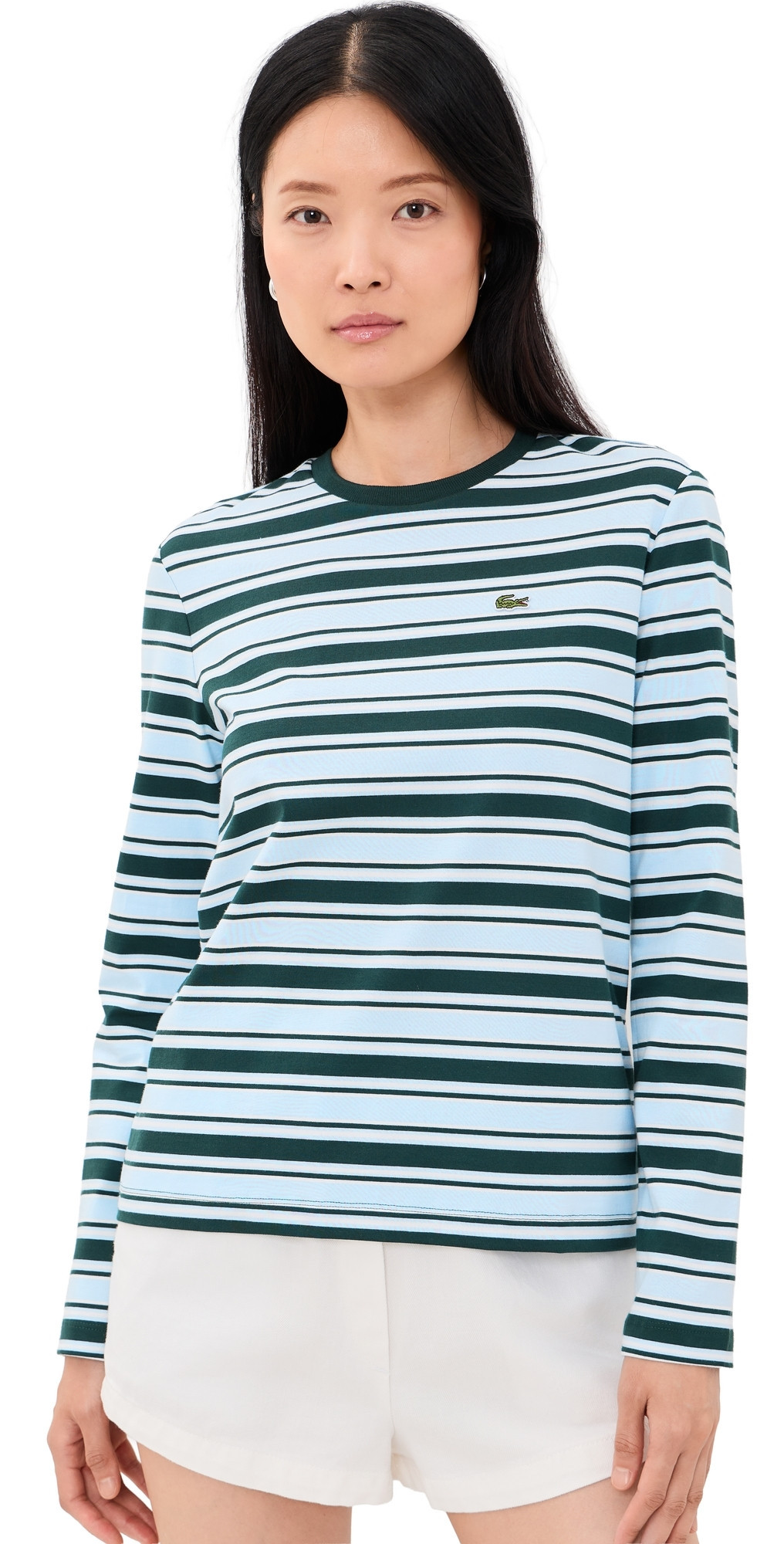 Lacoste Stripe T-Shirt Sinople/Rill-Flour 6 | Shopbop