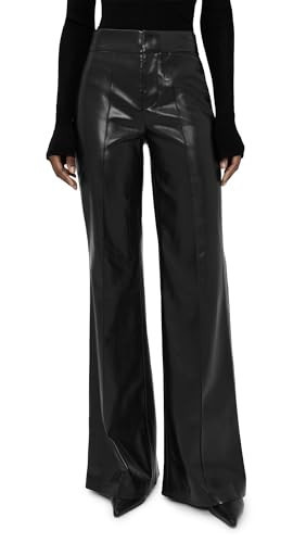 alice + olivia Women's Dylan Faux Leather High Waisted Wide Leg Pants, Black, 4 | Amazon (US)