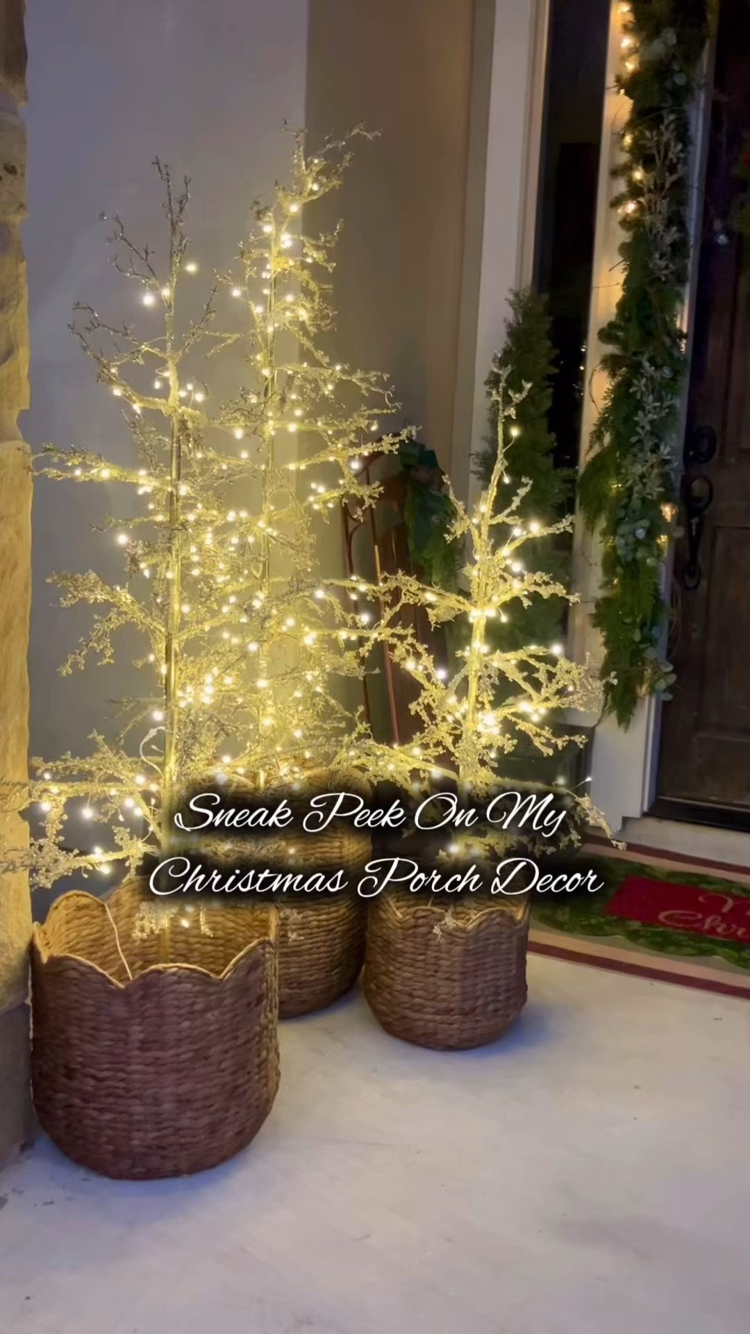 🎄Sneak Peek On My Christmas Porch Decor!  Absolutely love the new Twinkling LED Beaded Trees…so beautiful and bright.

#christmas #christmasdecor 

#LTKHoliday #LTKSeasonal #LTKHome