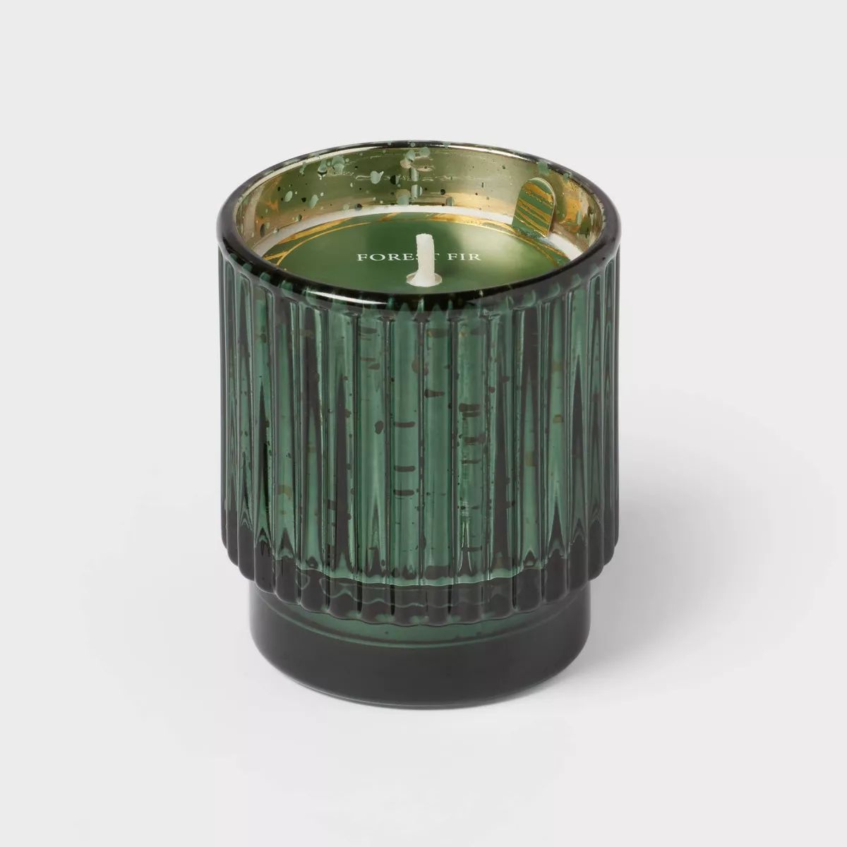 Ribbed Mercury Glass Forest Fir Footed Jar Candle Green 4oz - Threshold™ | Target