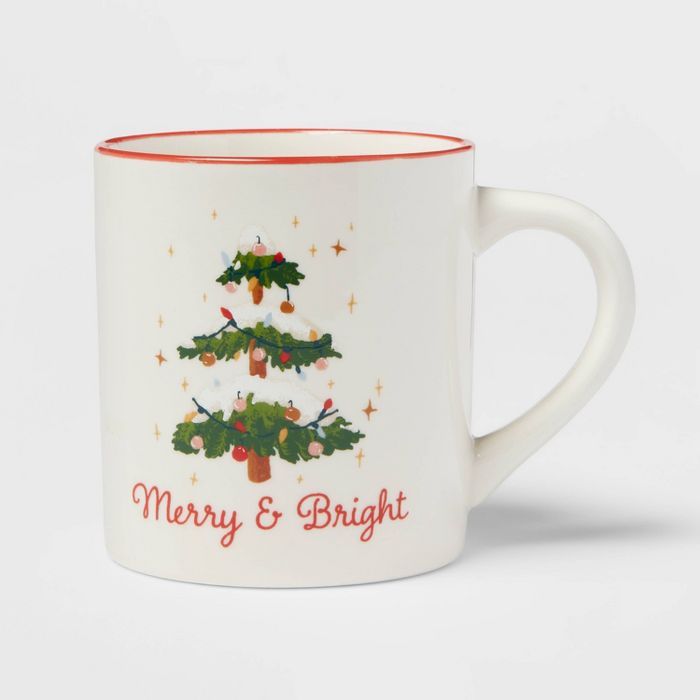 16oz Stoneware Merry and Bright Mug - Threshold&#8482; | Target