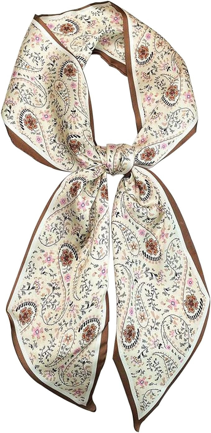 Head Scarf Hair Neck Scarves For Women Purse Bag Scarfs For Handbags Silky Long Thin Satin Headsc... | Amazon (US)