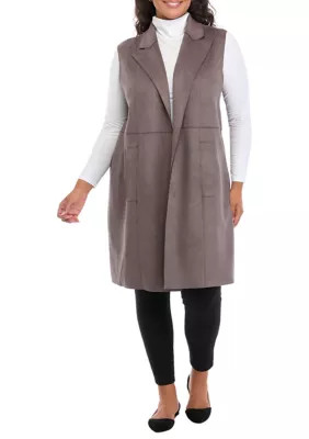 Philosophy Plus Size Faux Suede Vest | Belk