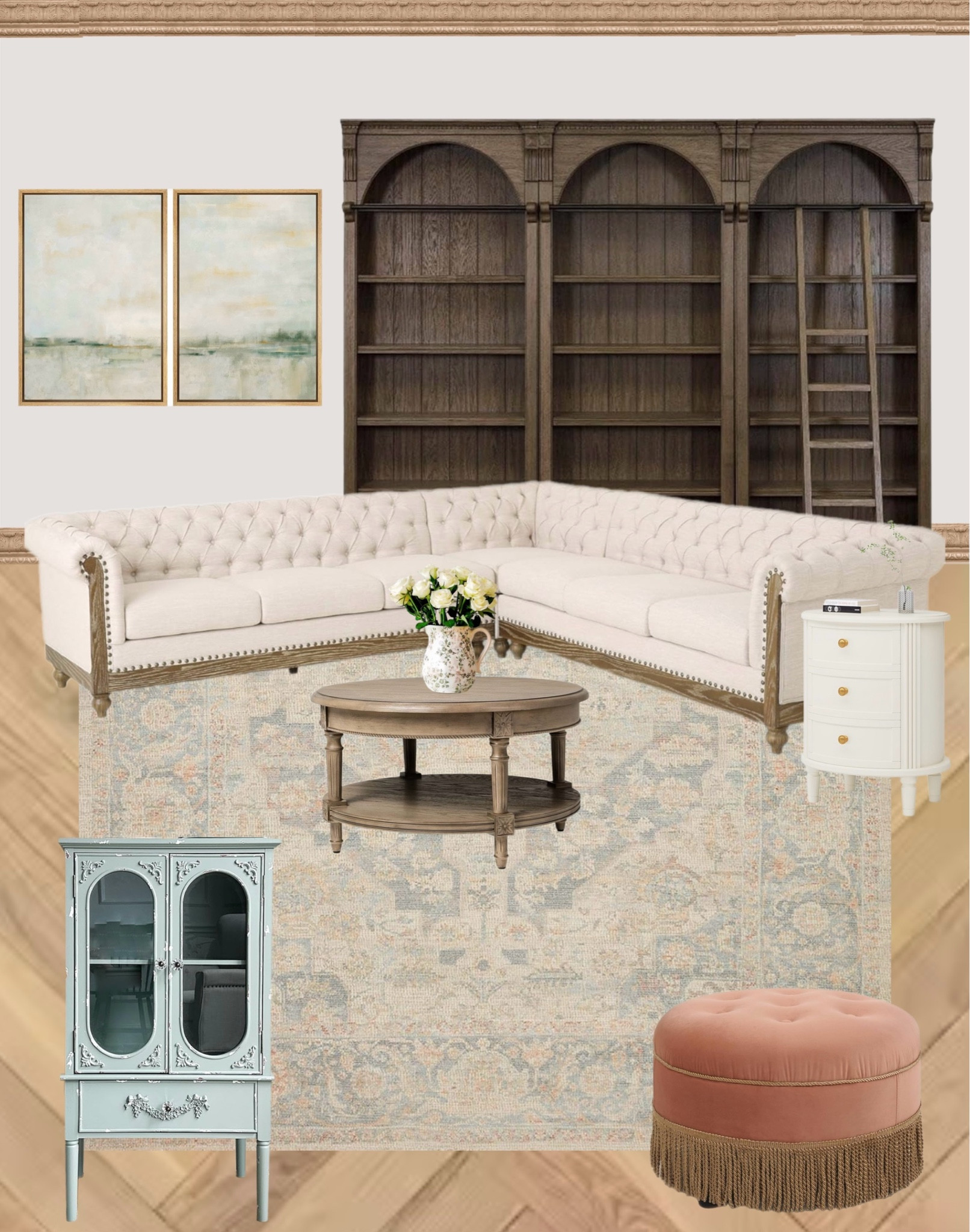 Amazon home template
Amazon furniture
Living room template
Sectional 
White sectional
French country furniture
Victorian furniture 
Bookshelf
Wall art
Vintage furniture
Amazon rug
Wood round coffee table 

#LTKHome #LTKSaleAlert #LTKMostLoved