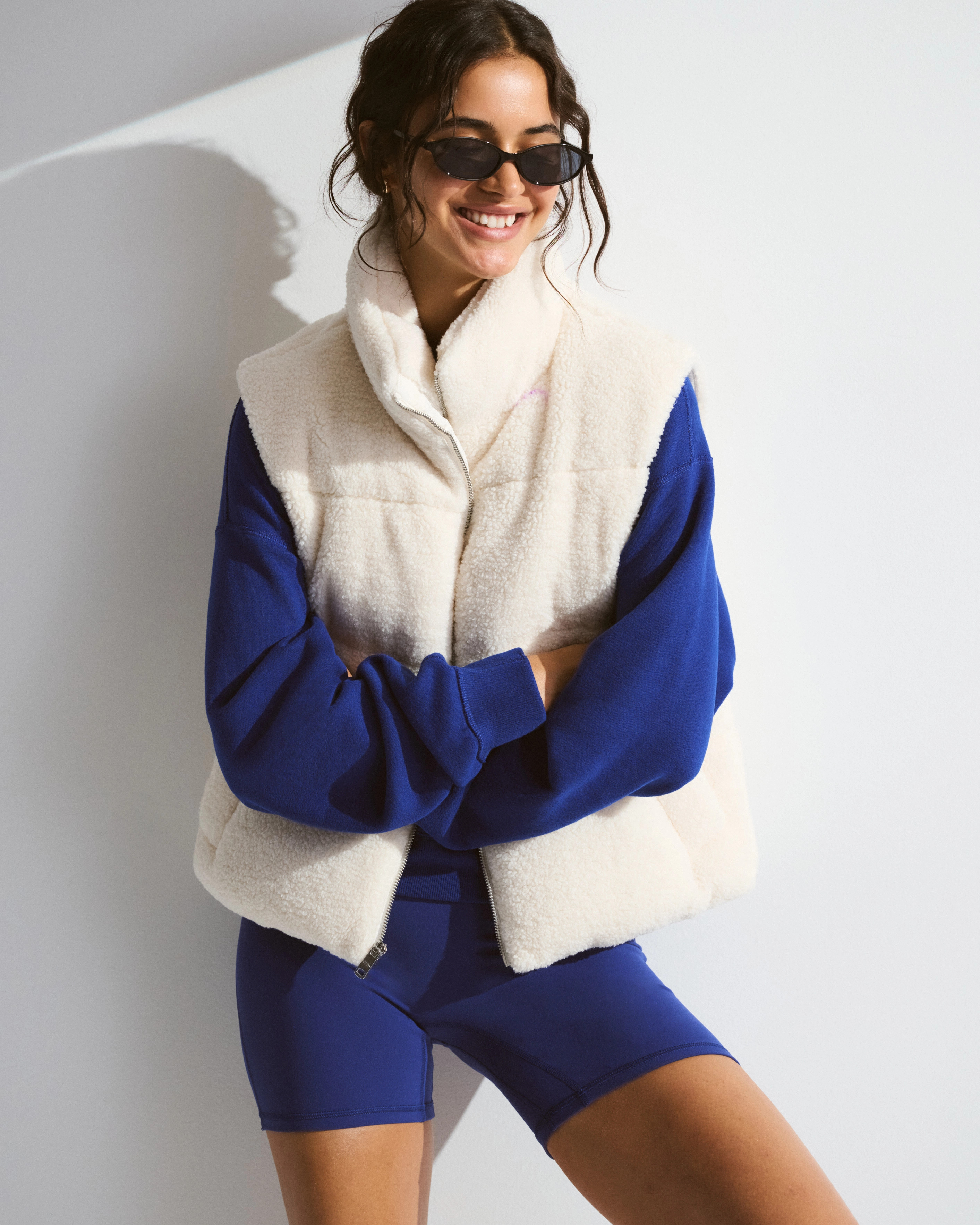 YPB On The Go Sherpa Puffer Vest | Abercrombie & Fitch (US)