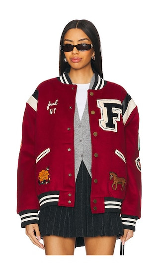 Letterman Varsity Jacket in Red | Revolve Clothing (Global)