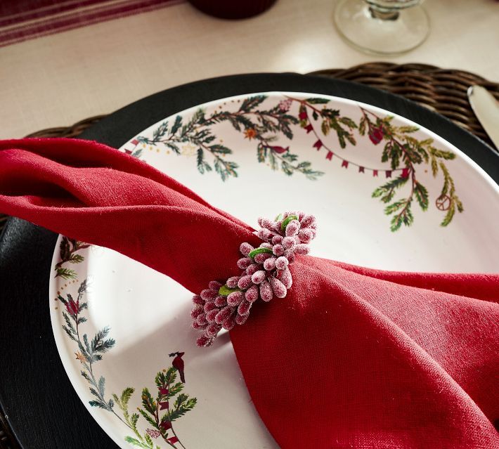Sugared Berry Handcrafted Napkin Rings - Set of 4 | Pottery Barn (US)
