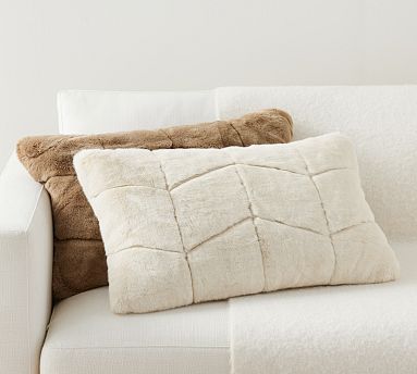 Quilted Alpaca Faux Fur Lumbar Pillow Cover | Pottery Barn (US)