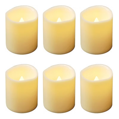 LumaBase Battery-Operated LED Mini Pillar Candles - Set of 6 | Target