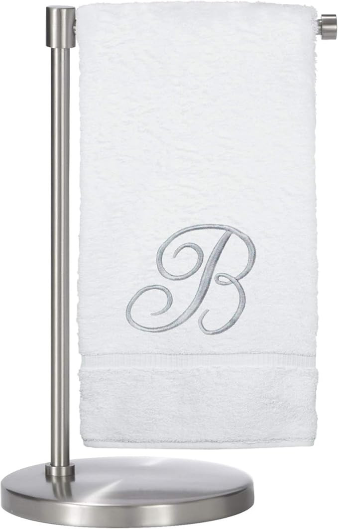 Monogrammed Bath Towel, Personalized Gift, 27 x 54 inches - Set of 1 - Silver Script Embroidered ... | Amazon (US)