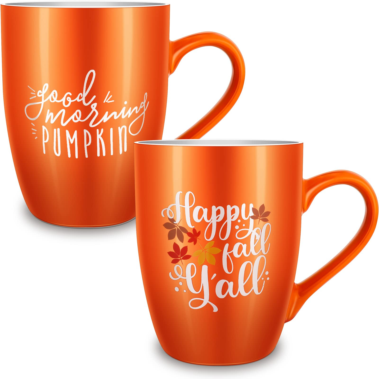 Funtery 2 Pcs Thanksgiving Coffee Mugs Fall Mugs Autumn Pumpkins Cups Happy Fall Y'all Coffee Mug... | Amazon (US)