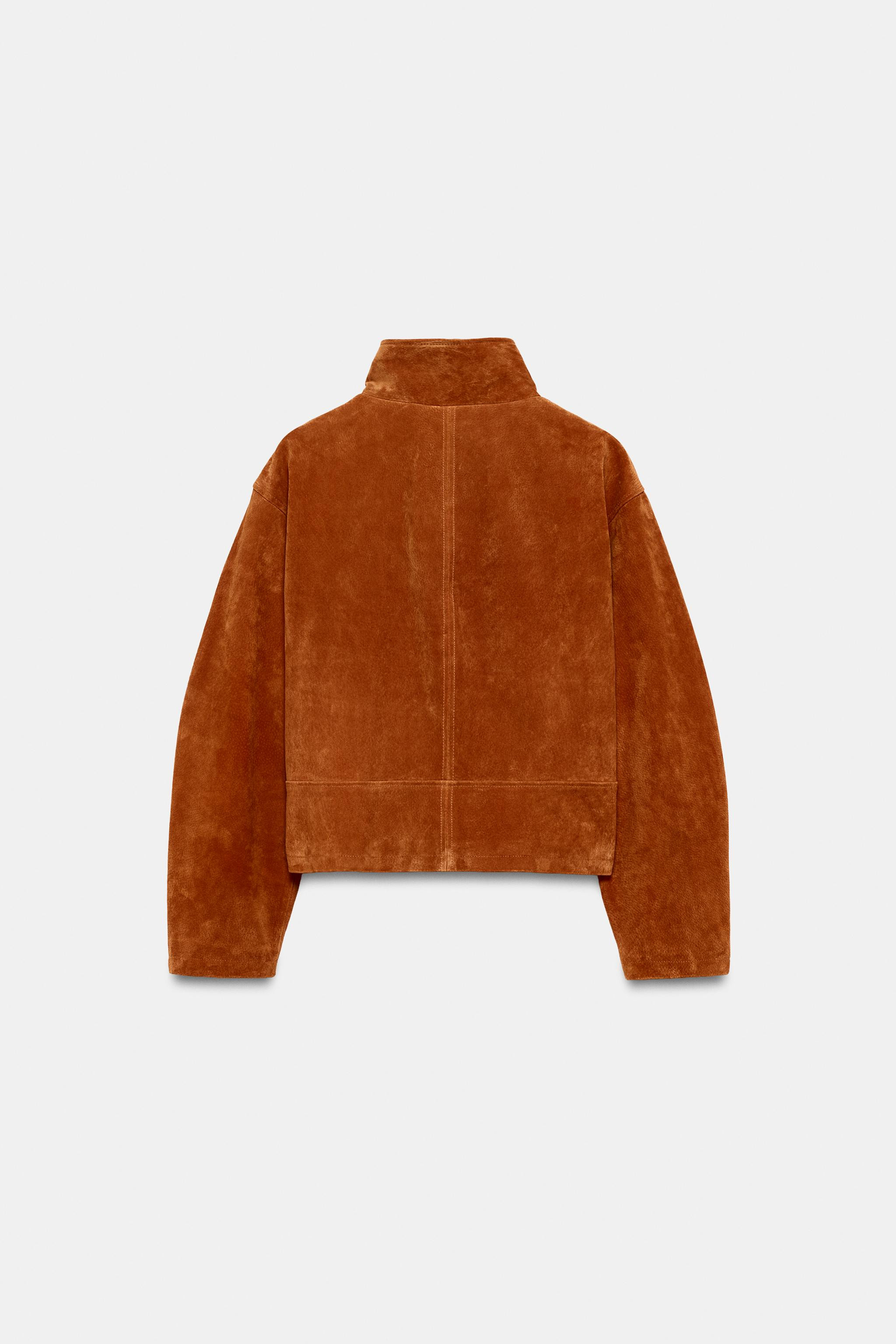 100% LEATHER STAND COLLAR JACKET | Zara US