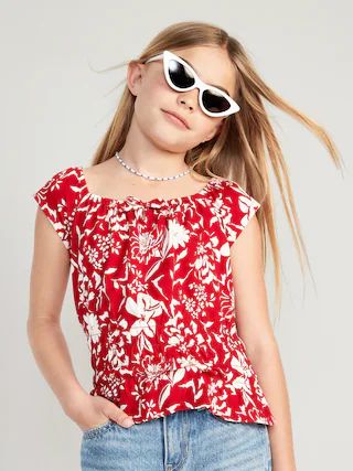 Printed Sleeveless Smocked Top for Girls | Old Navy (US)