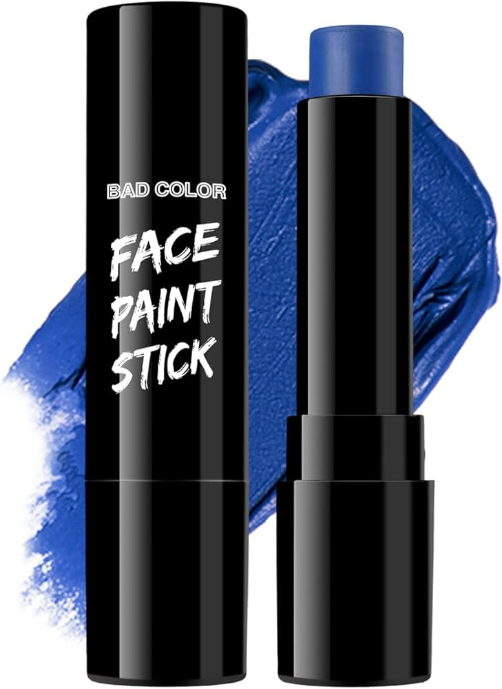 BADCOLOR Blue Face Body Paint Stick Eye Black, Royal Blue Face Painting for Softball Football Bas... | Amazon (US)