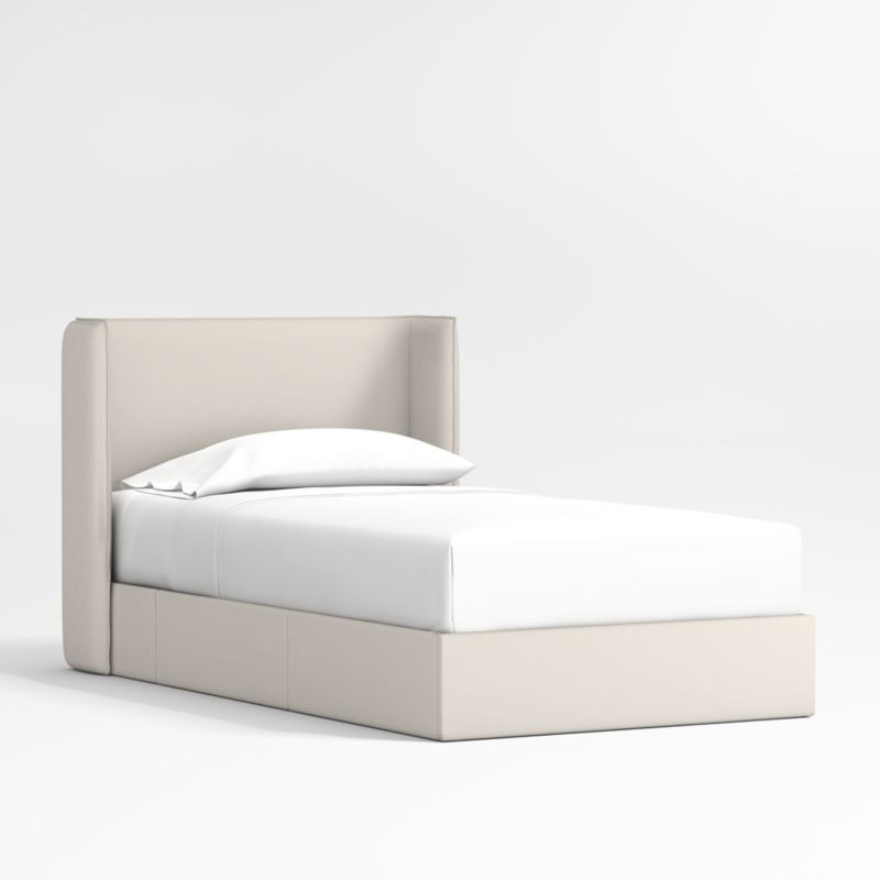 Noa Shelter Cream Upholstered Kids Twin Storage Bed | Crate & Kids | Crate & Barrel