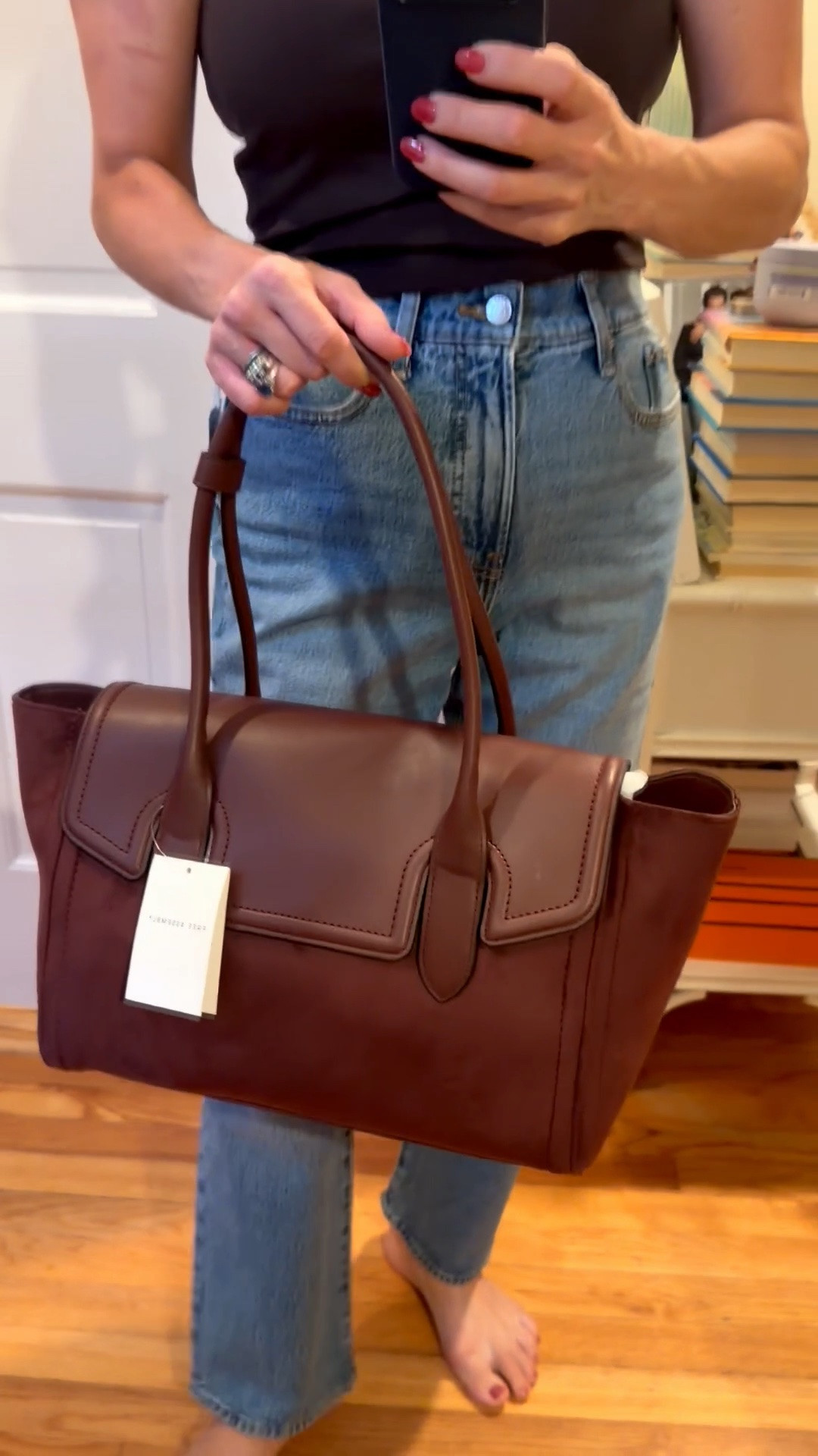 #llookforless #chocolatebrown #burgundy #handbag @Walmart