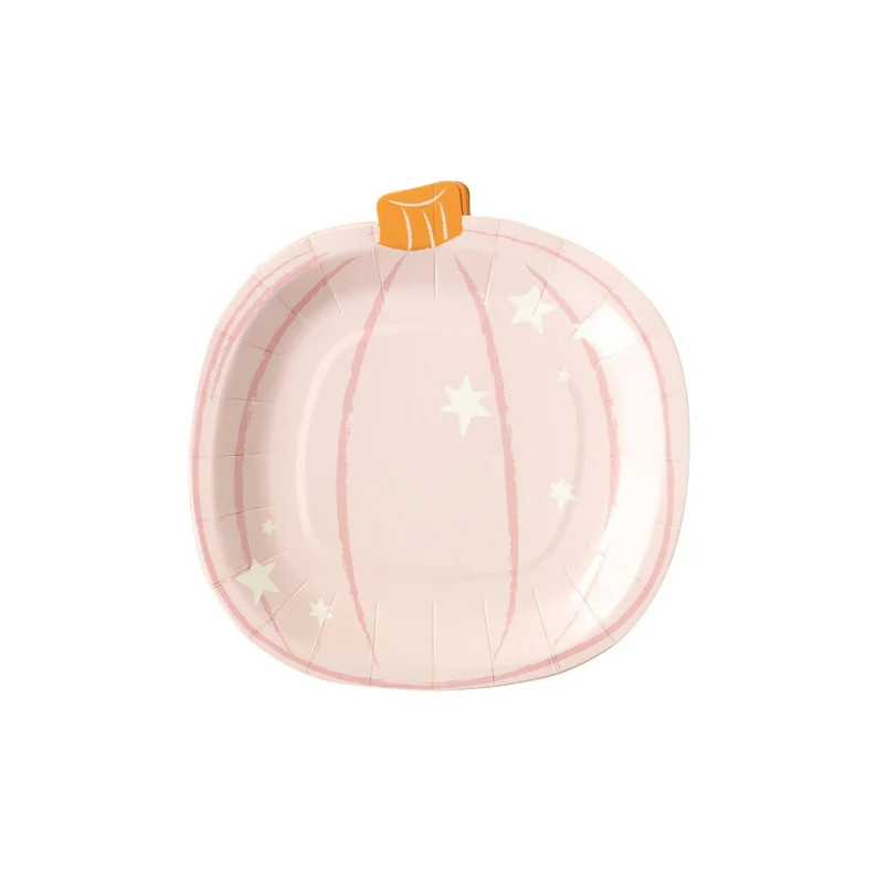 Pink Pumpkin Plates With Stars - Etsy | Etsy (US)