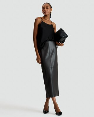 The F&F Edit Faux Leather Midaxi Pencil Skirt in Brown | Tesco F&F