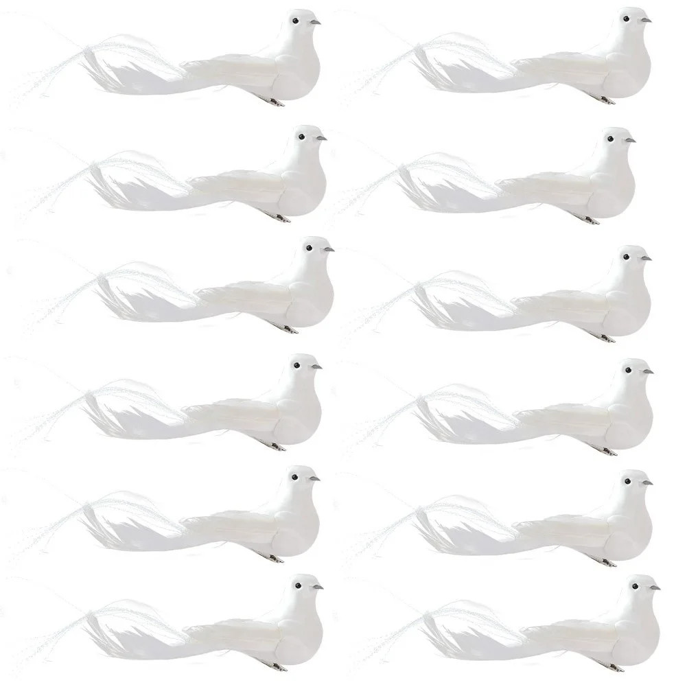 Christmas Tree Ornament Artificial Birds Decorations White Christmas Birds Christmas Assortment O... | Walmart (US)