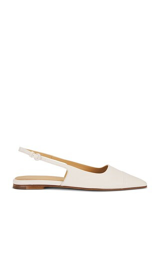 Tia Flat With Toe Cap in White | Revolve Clothing (Global)