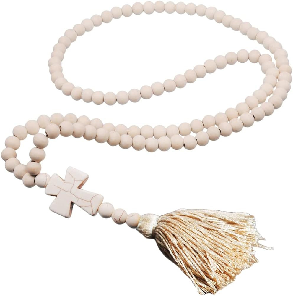 COLORFUL BLING Bohemian Natural Wooden Long Tassel Fringe Strand Necklace Handmade Ethnic Peace H... | Amazon (US)