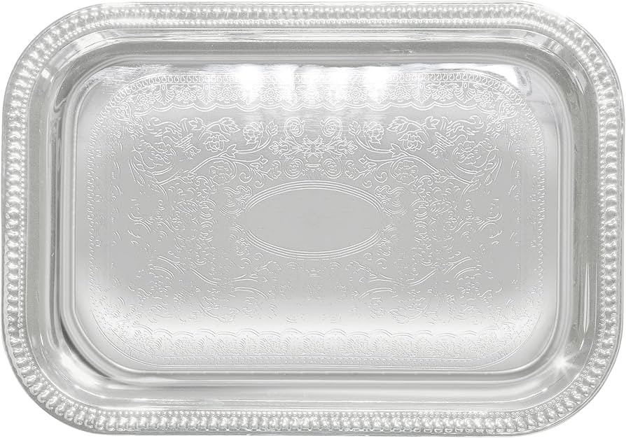 Winco Rectangular Tray, 18 by 12-Inch, Chrome, 18" x 12" | Amazon (US)