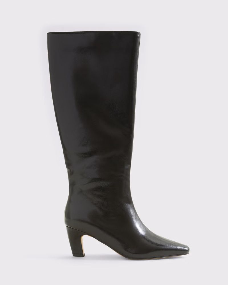 Women's Vegan Leather Kitten Heel Boots | Women's Shoes | Abercrombie.com | Abercrombie & Fitch (US)