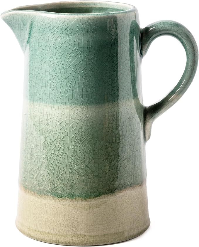 VICTOR & TERESA Decorative Vase for Home Decor, Green and Beige Ceramic Vases for Flowers, Modern... | Amazon (US)