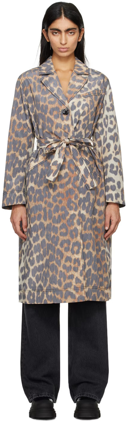 Brown Leopard Trench Coat | SSENSE