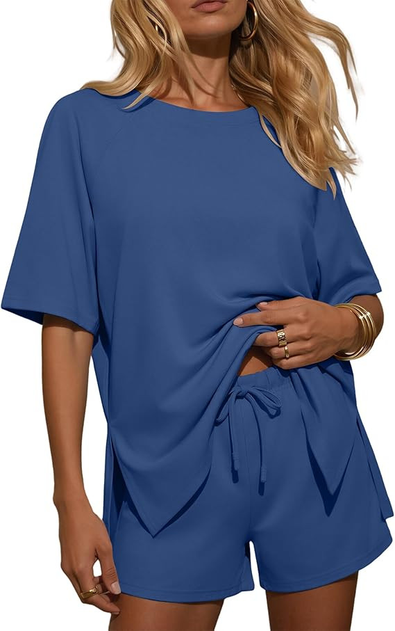 Ekouaer Two Piece Sets for Women Summer Lounge Short Sets Moisture-Wicking Casual Airport Travel ... | Amazon (US)