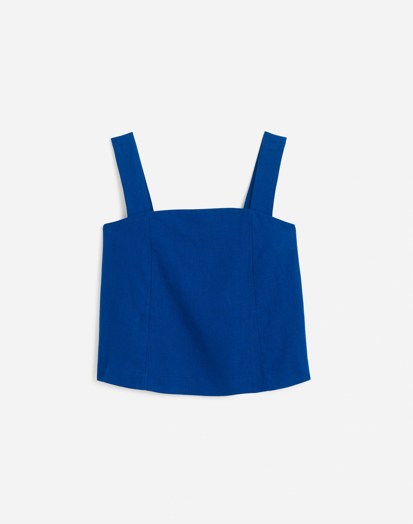 Curved-Neck Shell Tank in 100% Linen | Madewell