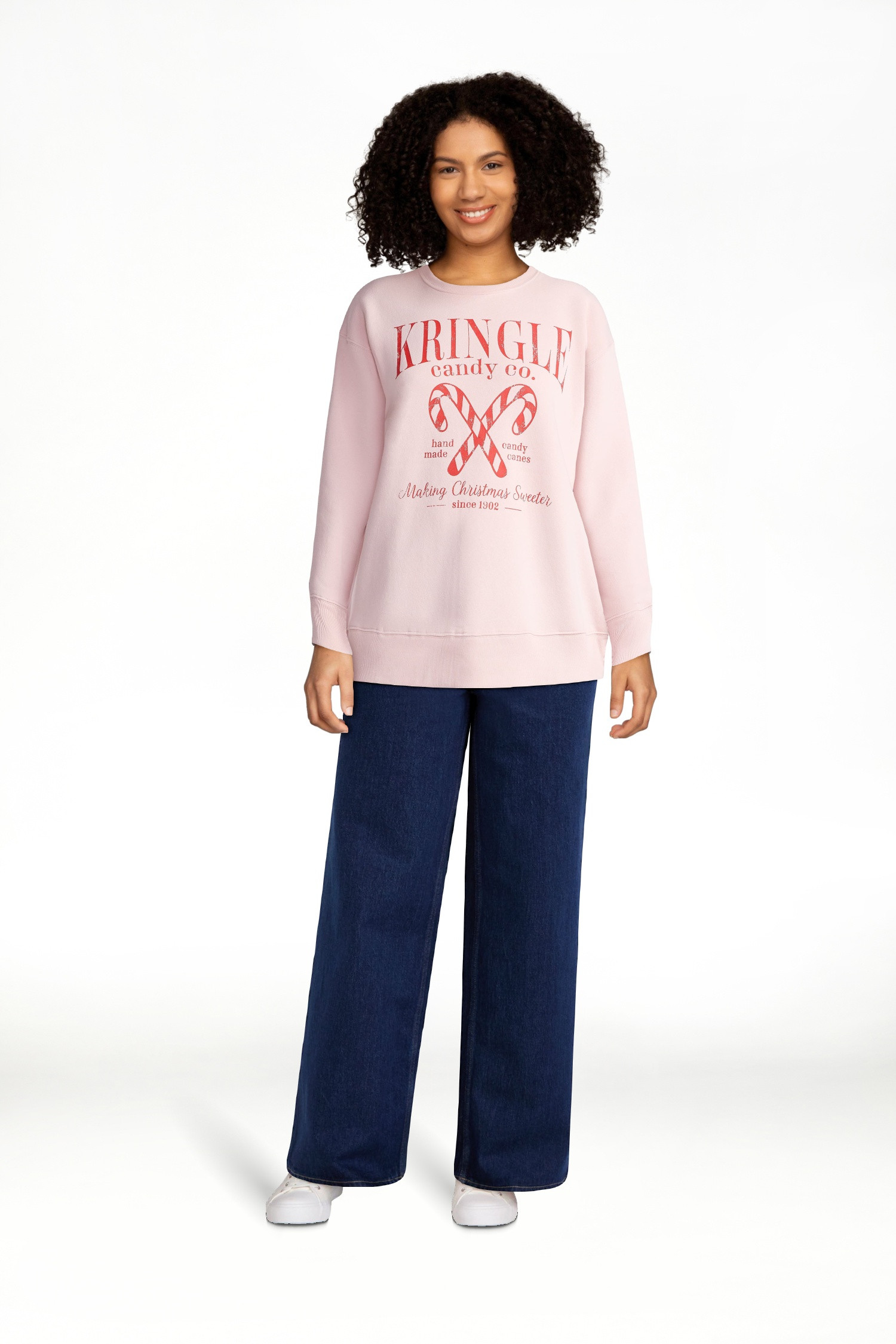 Women's Christmas Kringle Canes Graphic Fleece from Holiday Time, Sizes S-XXXL | Walmart (US)