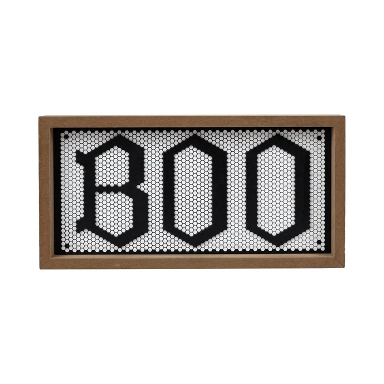 Boo Framed Tabletop Sign Decoration, Black and White, 10" x 5", Halloween by Way To Celebrate | Walmart (US)