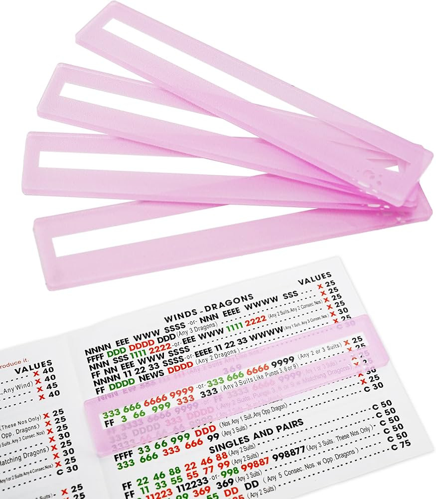 Mahjong Line Finder, 4 Pack Mahjong Rules Reader, Acrylic Card Rules Helper for Mahjong Players A... | Amazon (US)
