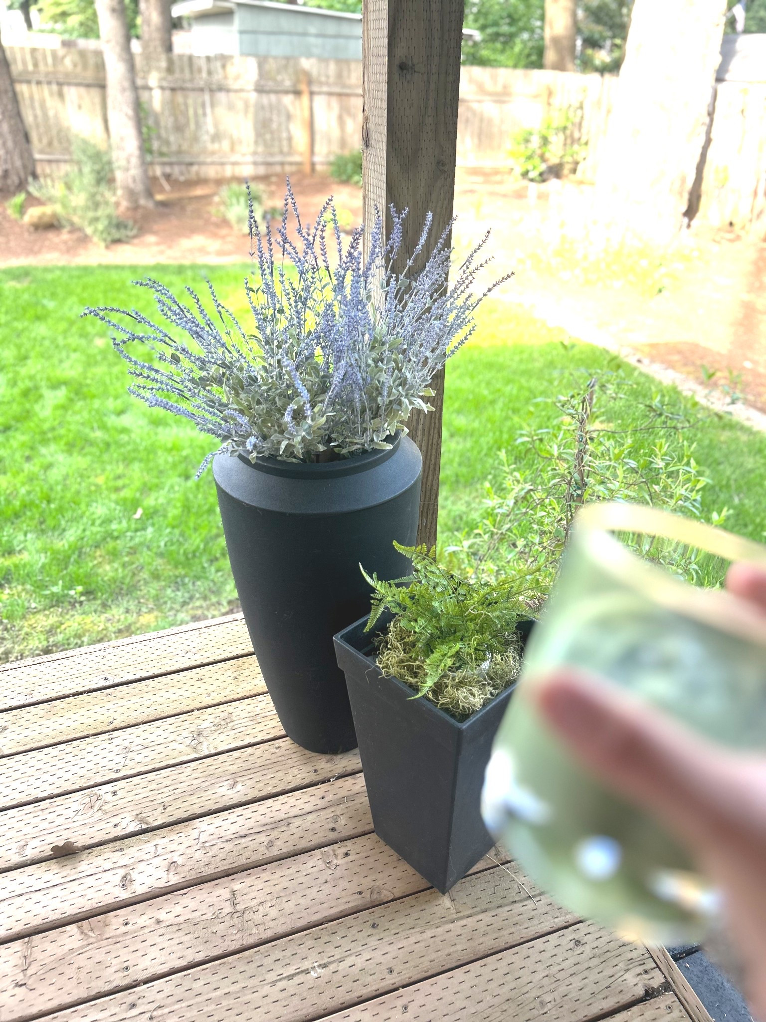 Faux plants under the deck covering! Low maintenance and always look good. 

#LTKSummerEdit #LTKHome #LTKSeasonal